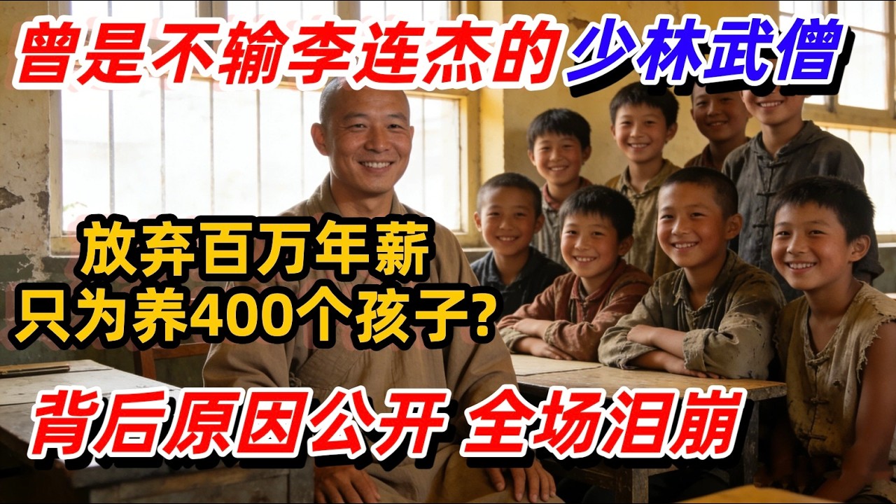 曾是不输李连杰的少林武僧!他却放弃百万年薪,只为养400个孩子?背后原因公开,全场泪崩【中国情感故事】