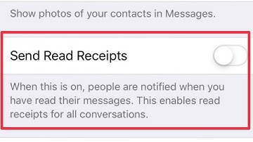 Send Read Receipt Message Settings in iPhone
