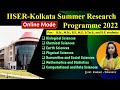 IISER-Kolkata Summer Research Programme 2022