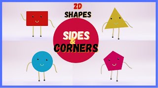 Shapes for Kindergarten | Sides \u0026 Corners of Shapes | Shapes, Sides \u0026 Corners(Vertices) | 2D shapes