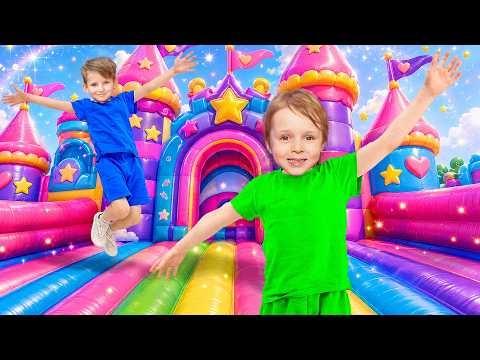 Giant Bouncy Castle Challenge with Hidden Surprise Boxes