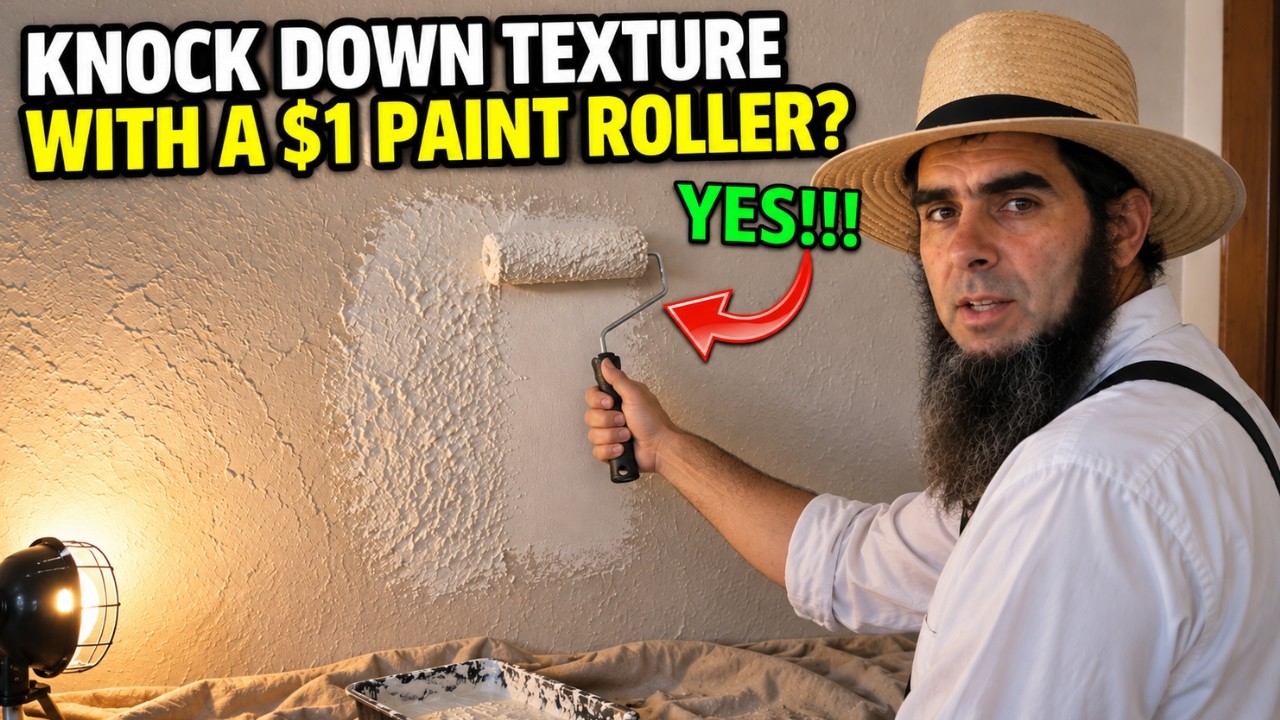 Easy DIY KNOCKDOWN Texture with a PAINT ROLLER