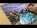 How to Draw Beautiful Ocean Scenery / Acrylic Painting for Beginners