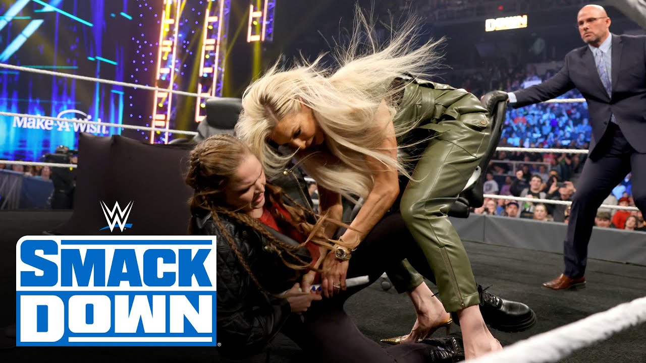⁣Ronda Rousey turns the tables on Charlotte Flair during contract signing: SmackDown, April 22, 2022