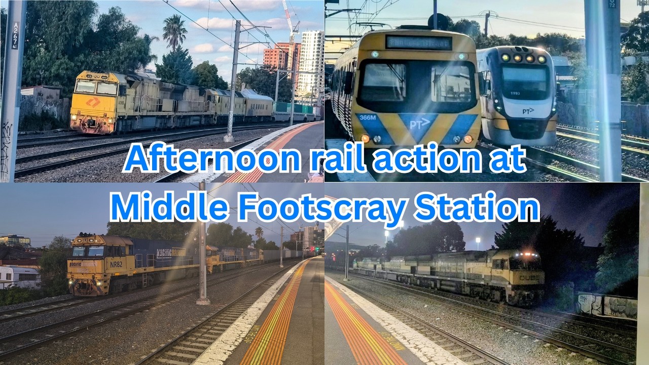 FREIGHT AND PASSENGER TRAINS GALORE - Afternoon rail action at Middle Footscray station
