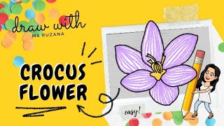 HOW TO DRAW A CROCUS FLOWER | step-by-step art | (easy!)