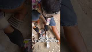Remove rust old blades,Insert knife handle #ขัดสนิมมีดเก่า #ใส่ด้ามมีดใหม่