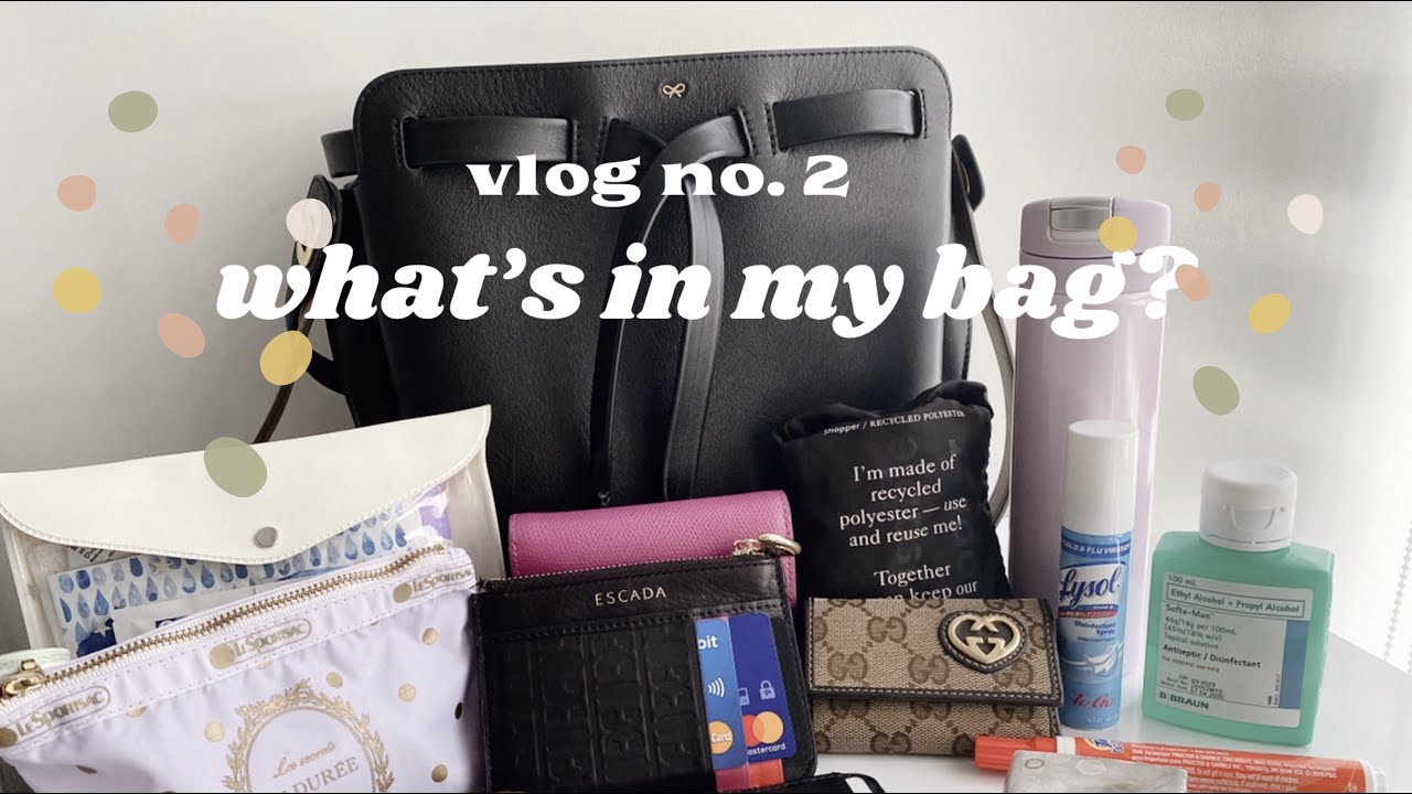 vlog 2 : what's in my bag? 👜  | makeup bag, wallet etc.