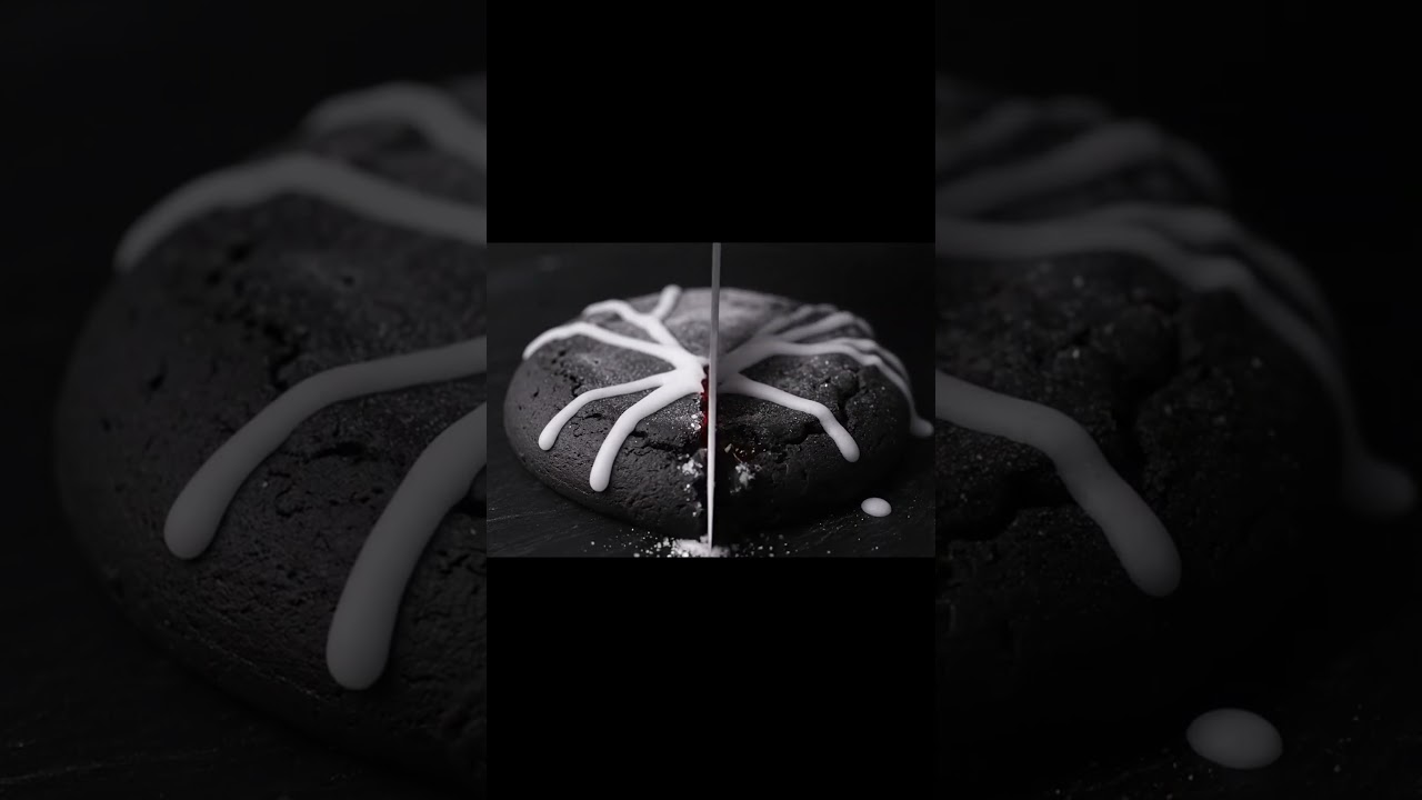 Ice Charcoal Biscuit 🖤❄️ | Cold Crack + Glowing Jelly Core ASMR