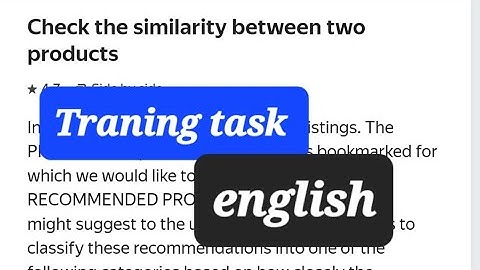 Check the similarity between two products / traning task