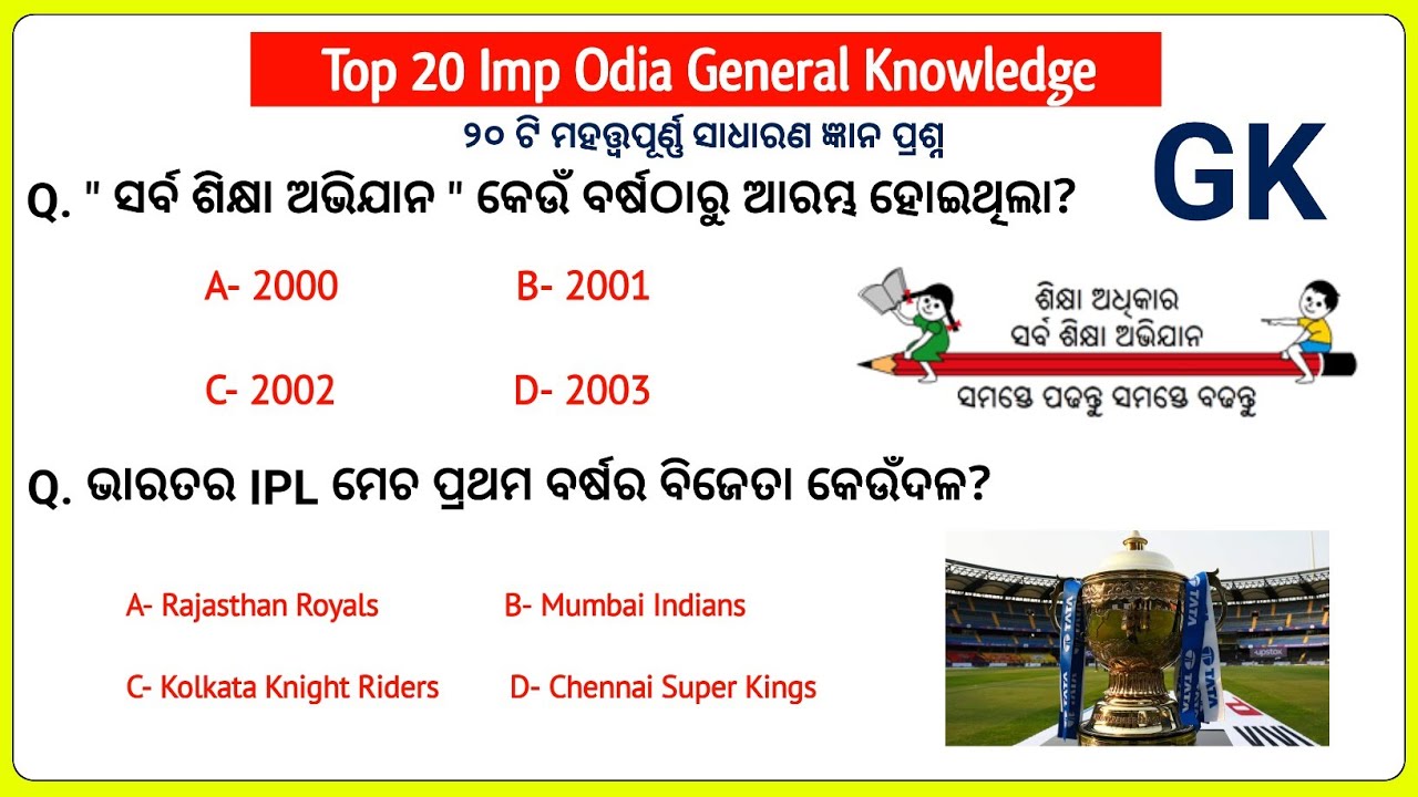 20 Imp Odia General Knowledge || Odia gk question and answers || Odia Quiz || Interesting gk