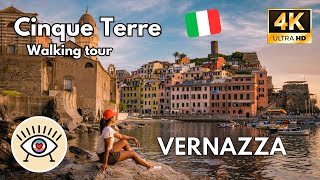 🌞 CINQUE TERRE Italy VERNAZZA 4K 🌊 Пешеходная экскурсия с субтитрами - АВГУСТ 2023 ✅