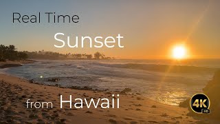 4k Sunset from Hawaii | Real Time | Big Waves | No filter &amp; Genuine!