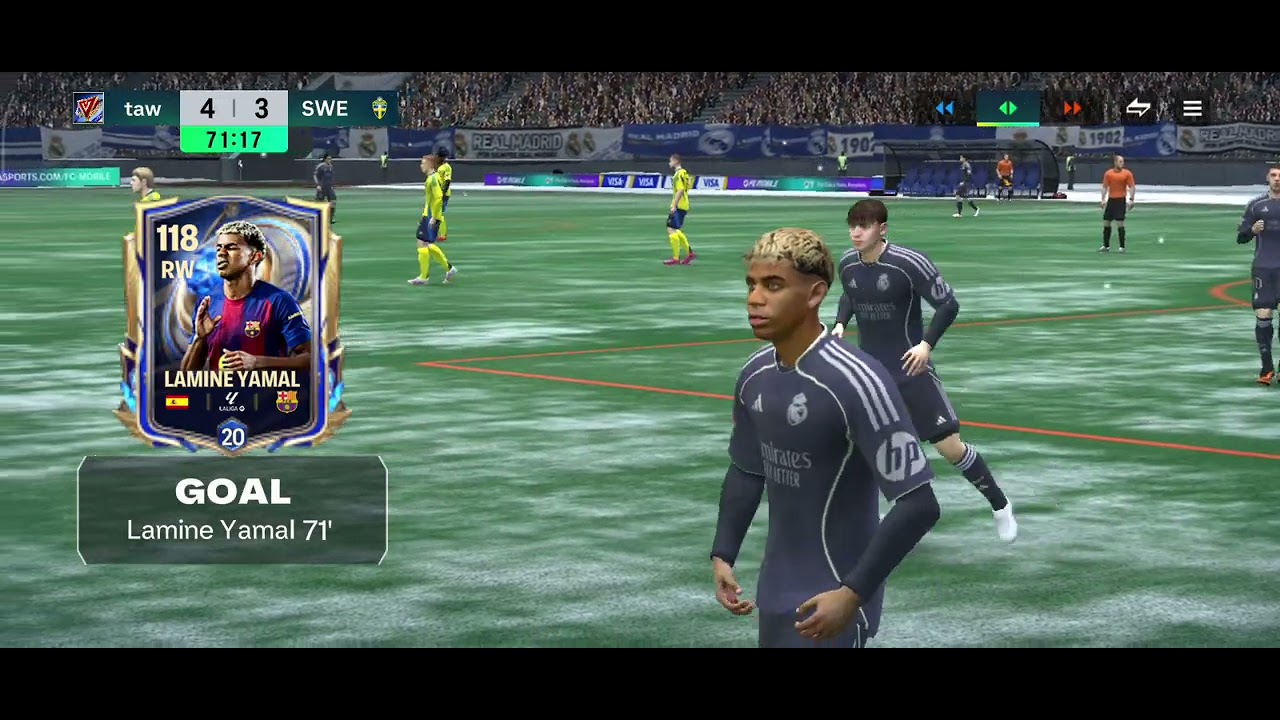 Real madrid V/S swedin  fc mobile road to f champain 1st 😱🏆🥇🔥@E-footballu #fc mobile#fc mobile 2026