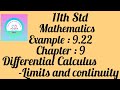 11th Std TN Mathematics Example : 9.22 Chapter 9 Differential Calculus - Limits and Continuity.