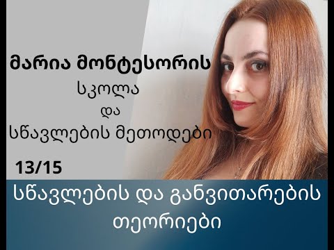 სწავლების და განვითარების თეორიები, მარია მონტესორის სკოლა და სწავლების მეთოდები. ანა ანუშიძე