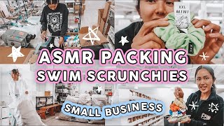 STUDIO VLOG #70 💦👙 ASMR PACKAGING SWIM SCRUNCHIES & TOTE BAGS | Small Business Packing Part Two