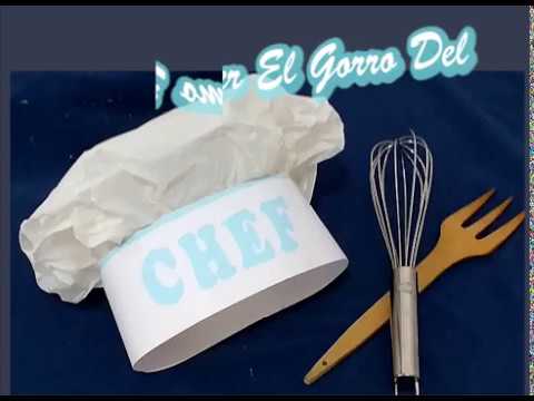 HACER GORRO DE CHEF 👨‍🍳 CON CARTULINA - YouTube