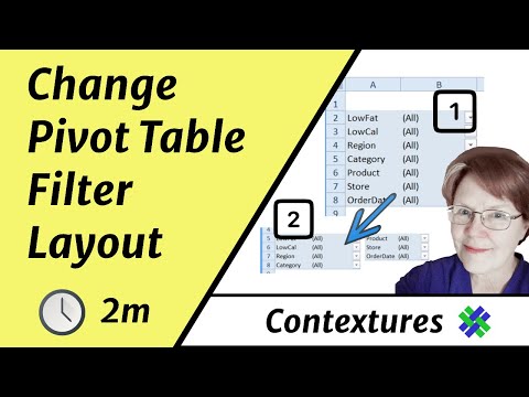 Change Pivot Table Report Filter Layout - YouTube