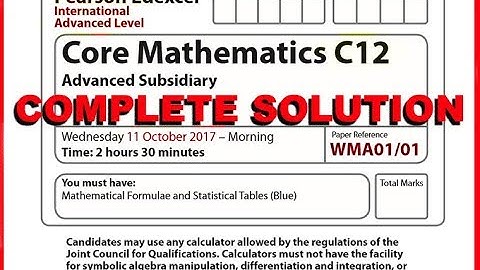 C12 IAL NOVEMBER 2017 SOLUTION