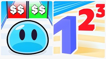 Number Run 3D VS Slime Run Race 3D - All Levels (Android, IOS) Gameplay 