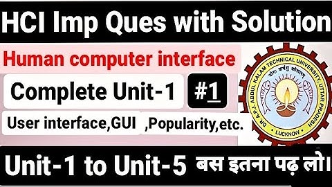 Human computer interface|hci| Unit 1|Aktu|hci important question|solution|Unit-1,2,3,4,5|Semester