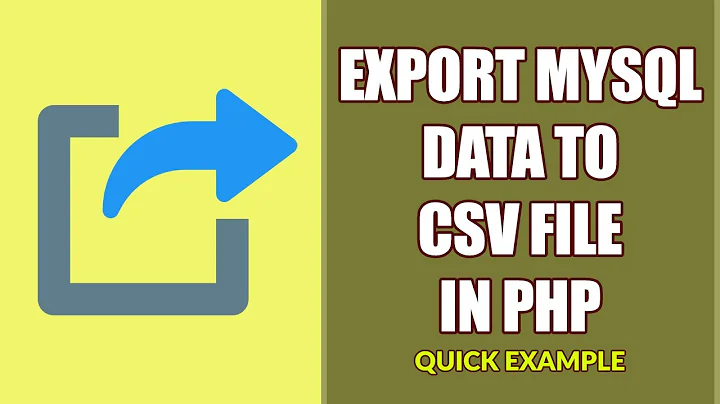 Export From MYSQL Database To CSV File In PHP