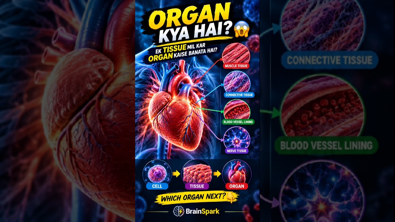 Organ Kya Hai? 😱 Tissue Mil Kar Heart Kaise Banta Hai? |  #OrganKyaHai #science #biology #shorts