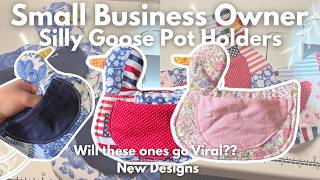 Sewing the CUTEST Silly Goose Potholders for Summer 🩷🪿