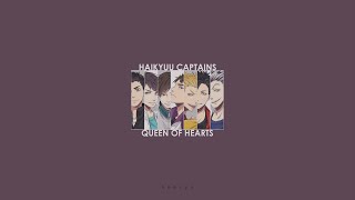 haikyuu!! captains - queen of hearts (𝙨𝙡𝙤𝙬𝙚𝙙 + 𝙧𝙚𝙫𝙚𝙧𝙗) Resimi