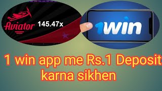 1 win app minimum deposit ! 1win app Rs.1 deposit. earn karo lakho rupay game khelkar