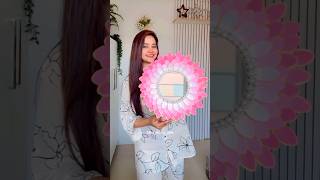 Pink &amp; white wallhanging wall decor home decoration ideas #shorts #wallhanging #walldecor #craft