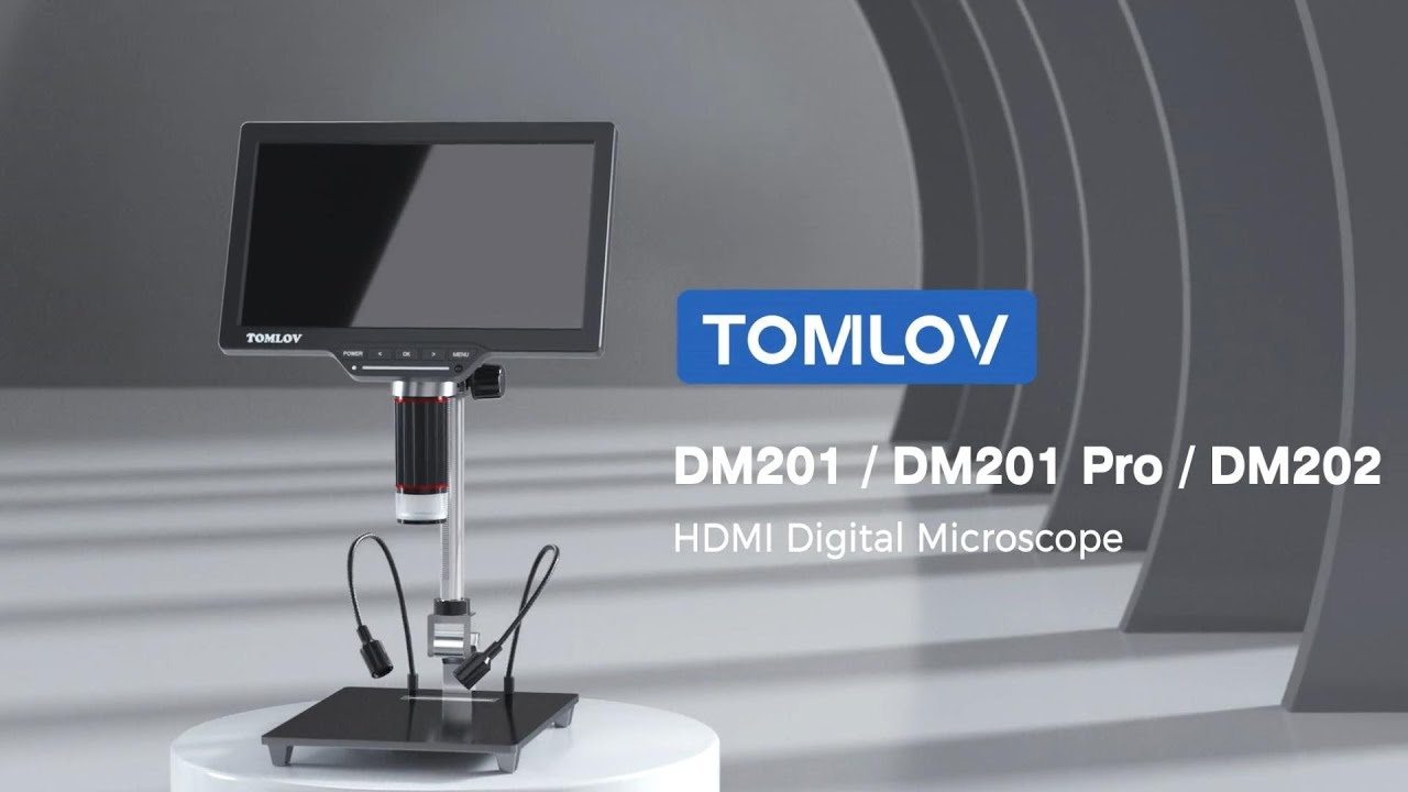 TOMLOV DM201 Pro HDMI Microscope numérique, Support 10'' Inclus