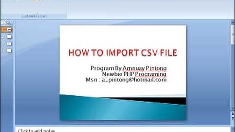 Import CSV File by PHP