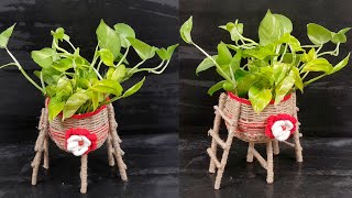 Amazing Reuse Ideas Waste Material into Plant Pots | Jute Craft Ideas