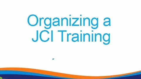 Organizing a JCI Training Webinar