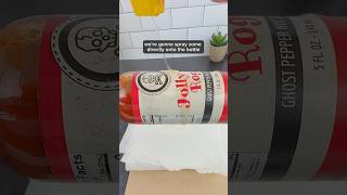 REMOVING Hot Sauce Labels  (how to take labels off of glass bottles) #hack