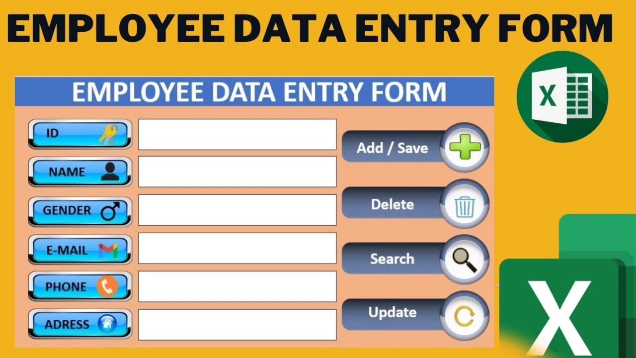 how to make data entry form in excel - YouTube