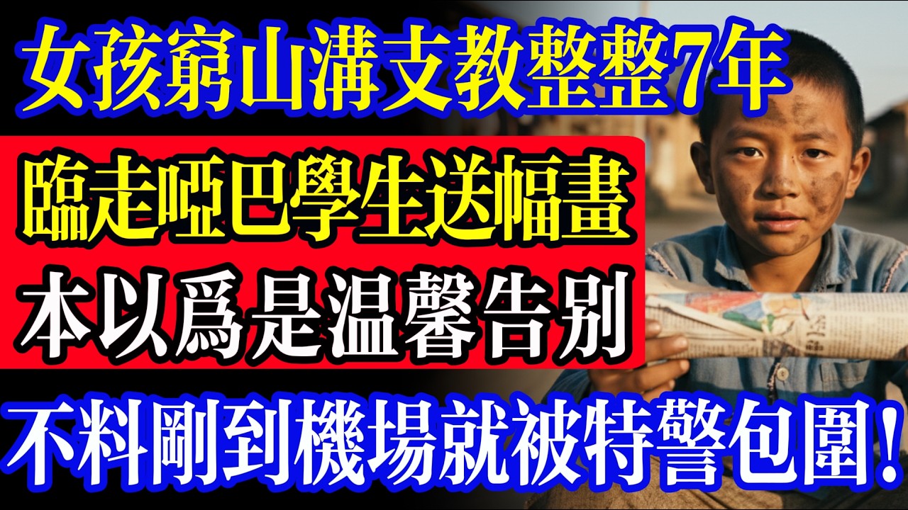 女孩窮山溝支教整整7年，臨走時啞巴學生塞給她一幅畫，本以為是溫馨告別，不料剛過機場安檢就被特警包圍！