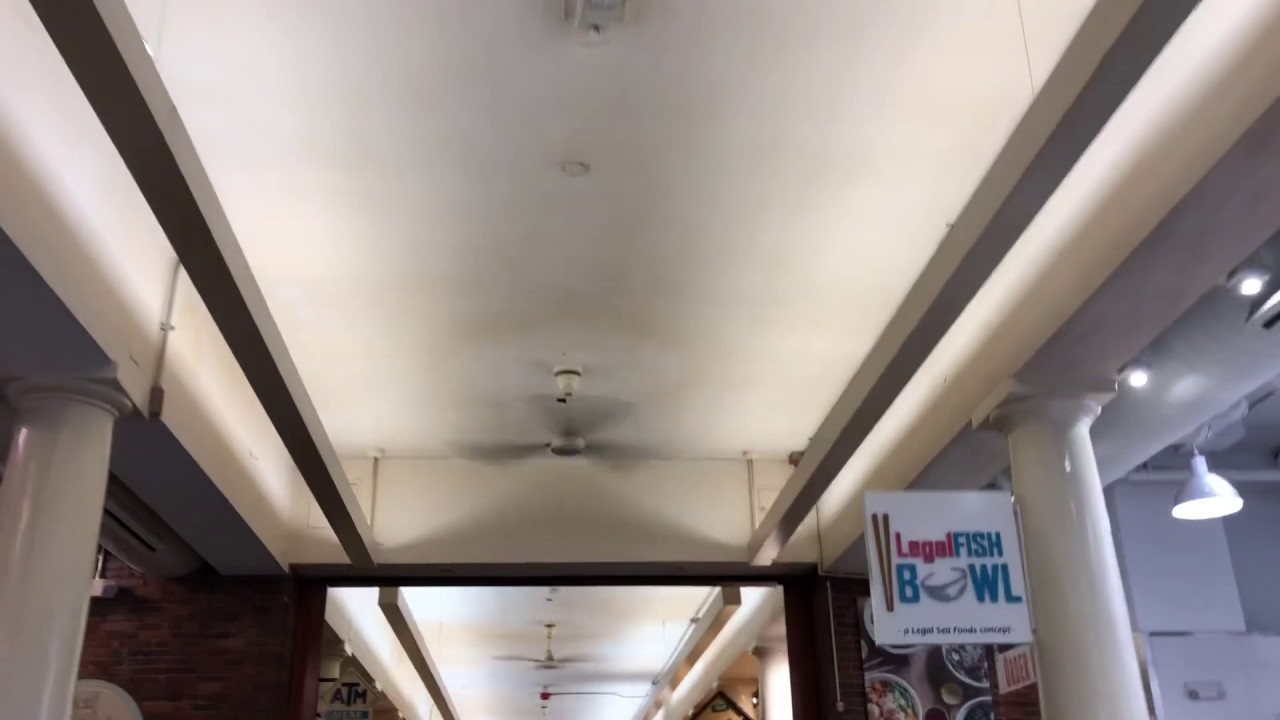 Banvil goldline industrial ceiling fans in Quincy market YouTube
