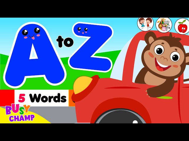 5 Words from Each Alphabet | 5 Words from A to Z | Phonics For