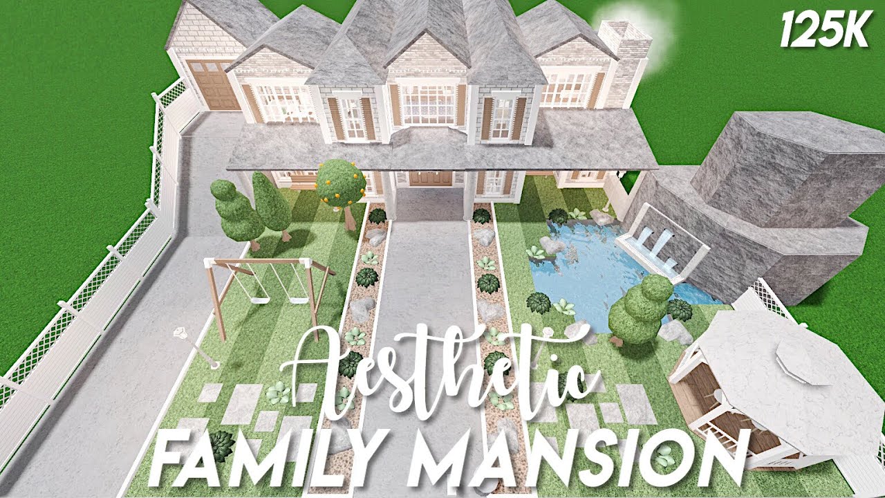 Aesthetic Family Mansion Bloxburg Speedbuild Youtube - aesthetic roblox mansions bloxburg