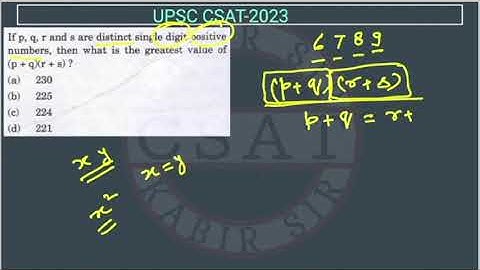 2023 CSAT Number System If p, q, r and s are distinct single digit positive numbers