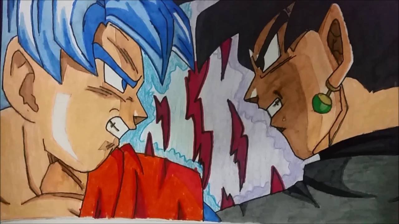 Goku vs Black Goku - Speed Drawing 
