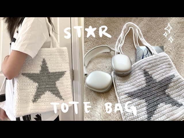 CROCHET PATTERN Starburst Bag Y2K Crochet Star Tote Bag 