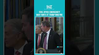 Trump Briefing Interrupted As Pharma Exec Faints During White House Oval Office Speech | US | Watch