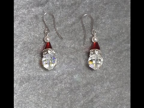 DIY~Sparkling Crystal Santa Head Earrings Or Charms