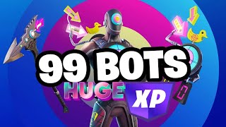 How to Level Up Super Fast in 99 BOTS Creative Map!!!