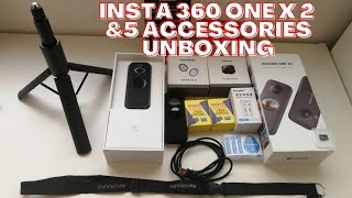 INSTA 360 ONE X 2 ACTION CAMERA & 5 ACCESSORIES UNBOXING