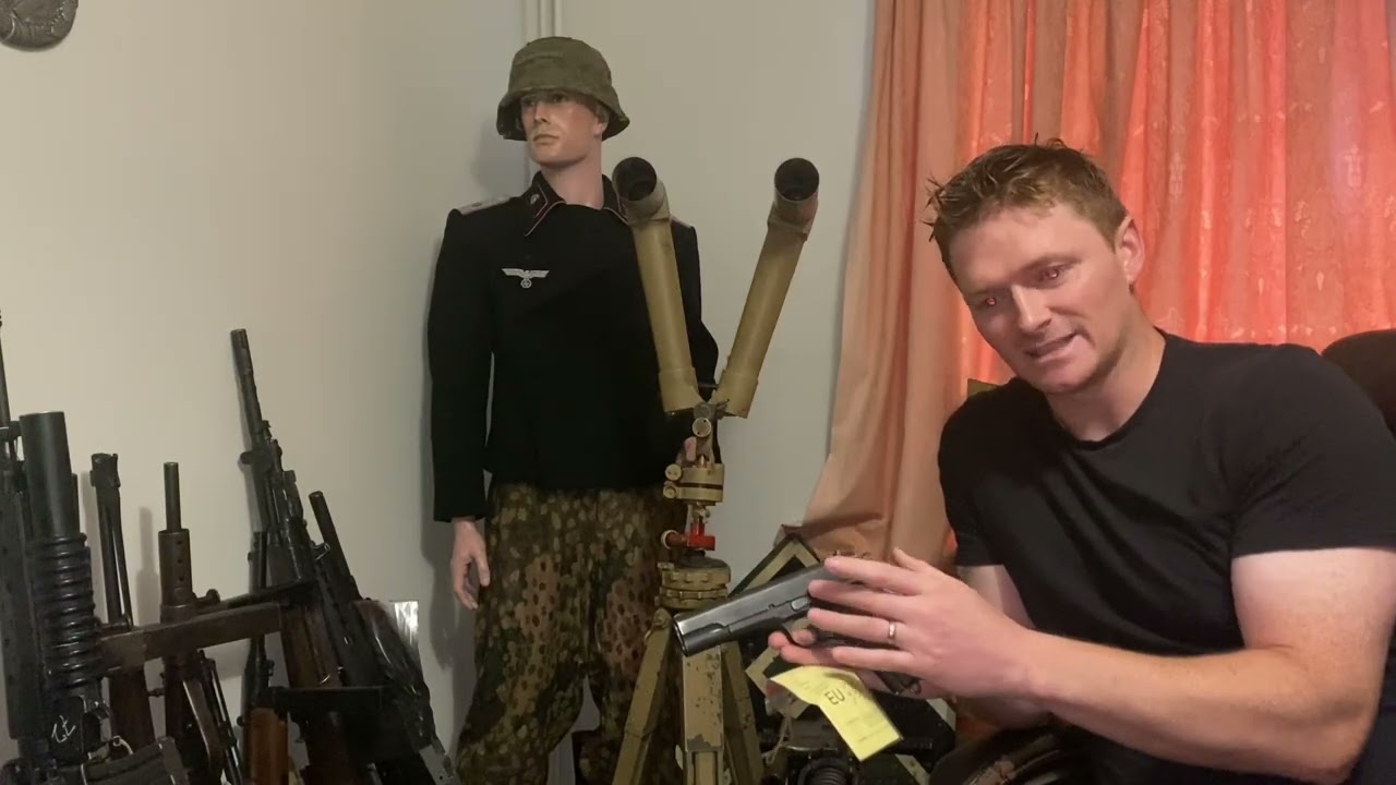 Rare WW2 German Nazi M1914 Kongsberg pistol, deactivated weapons 